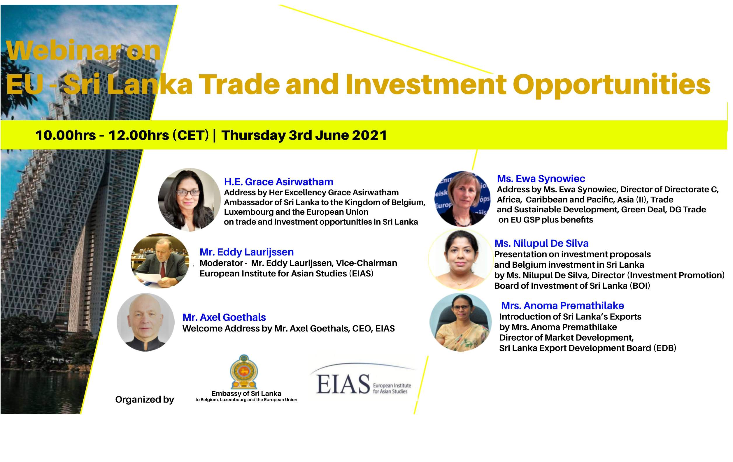 EIAS Webinar: EU-Sri Lanka Trade and Investment Opportunities